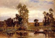 Charles-Francois Daubigny Boat on a Pond France oil painting reproduction